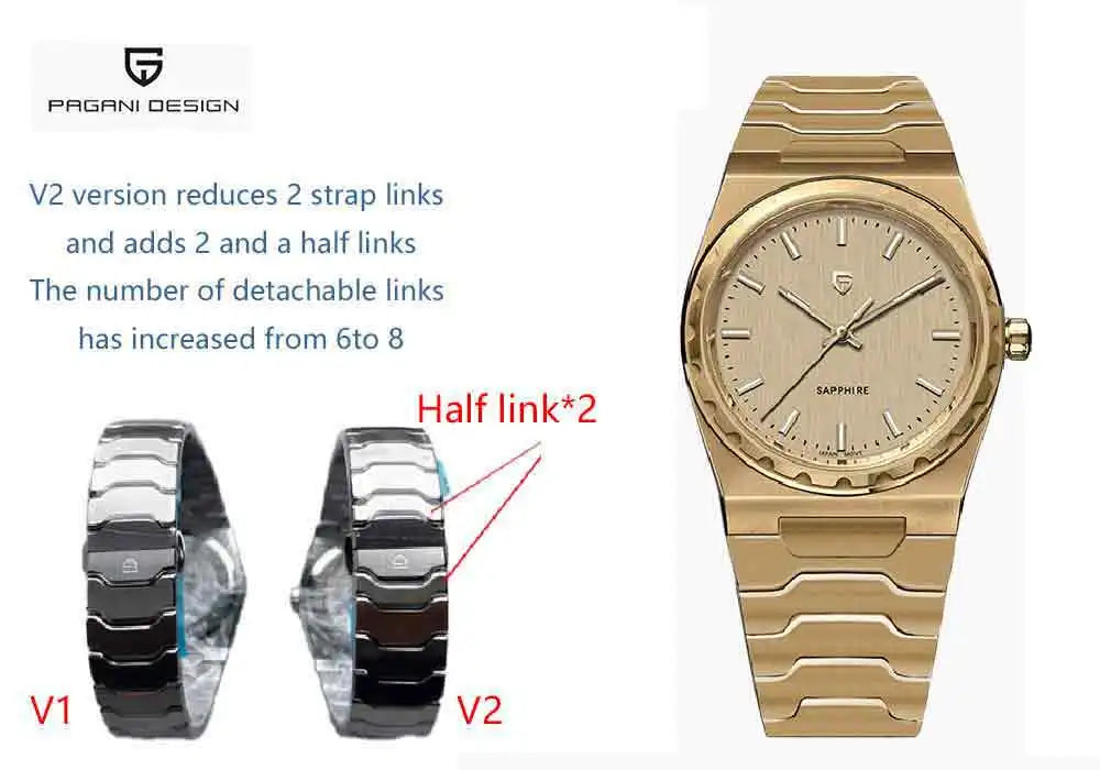 PAGANI DESIGN 2026 New Thin 7mm Fashion Men's Quartz Watch 10Bar Waterproof Stainless Steel Sapphire C3 Upgrade V2 reloj hombre