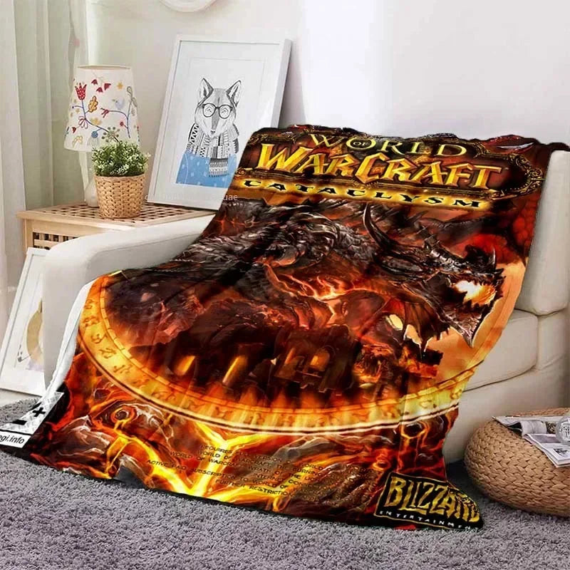 World of Warcraft Art Blanket Flannel Blanket A World of Magic and Limitless Adventure Soft Comfortable Home Travel Blanket