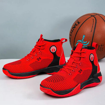 Large Size High Top Sports Shoes Men's Casual Breathable Comfortable Thick Bottom Basketball Shoes Running Shoes