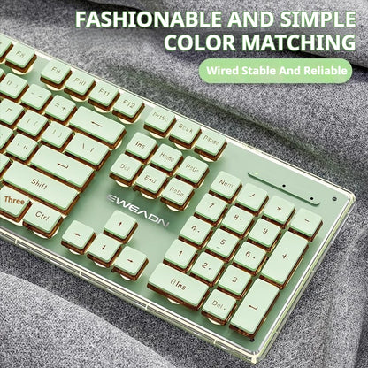 EWEADN V3 kabelgebundene leise Büro- & Gaming-Tastatur, Folientasten-Design, ergonomisch, für Windows/Laptop/PC/Desktop, E-Sports-Zubehör
