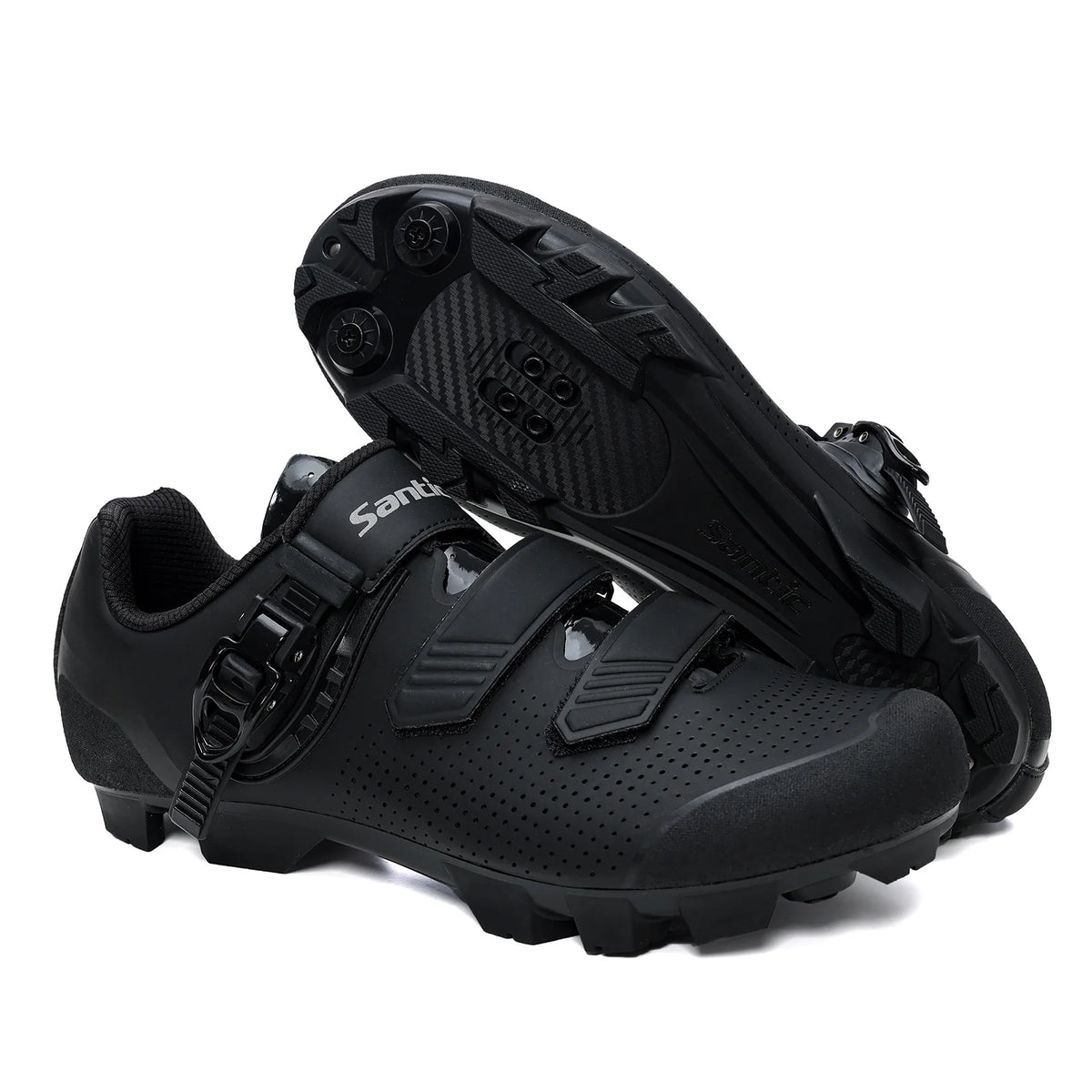 Santic Mountain Bike Lock Shoes for Men SPD Locking Shoes MTB Bike Accessories Breathable Self-Locking Unisex Cycling Sneakers