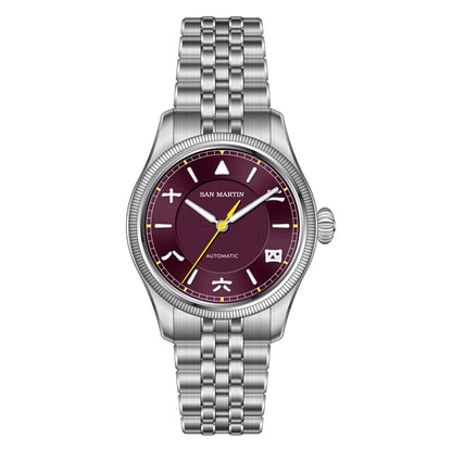 San Martin 39.5mm Retro Chinese Characters Indices Dial Men Pilot Watch YN55 100M Waterproof BGW-X1 Luminous SN0033C