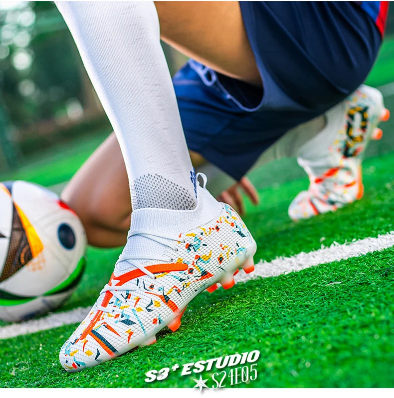 Professional Football Boots Men Breathable Mesh Soccer Cleats Anti Skid Fast Sneakers Fashion Artificial Grass Male Soccer Shoes