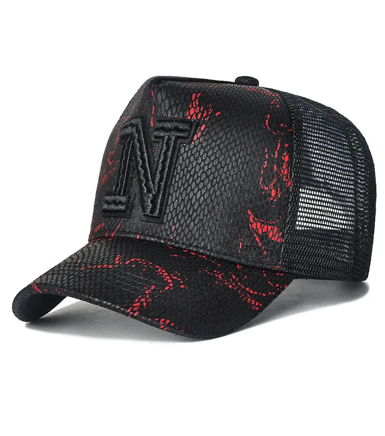 High top hat, mesh men's baseball cap, summer sun protection, breathable outdoor truck cap, men's