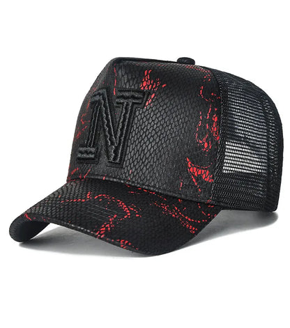 High top hat, mesh men's baseball cap, summer sun protection, breathable outdoor truck cap, men's