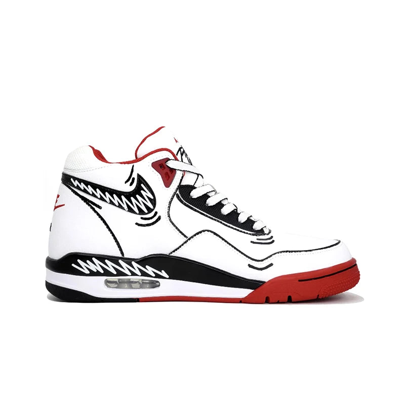 Custom Sneakers Nike Flight Legacy Sneakers "Kaleidoscope Play" Graffiti Mid-Top Retro Basketball Shoes with Gift Bag For Men