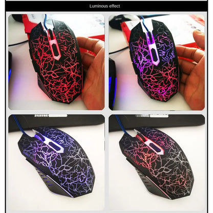Rato gaming com fios USB 2400 DPI, rato profissional para gamer com retroiluminação LED, rato ergonómico para computador, PC, portátil e MacBook