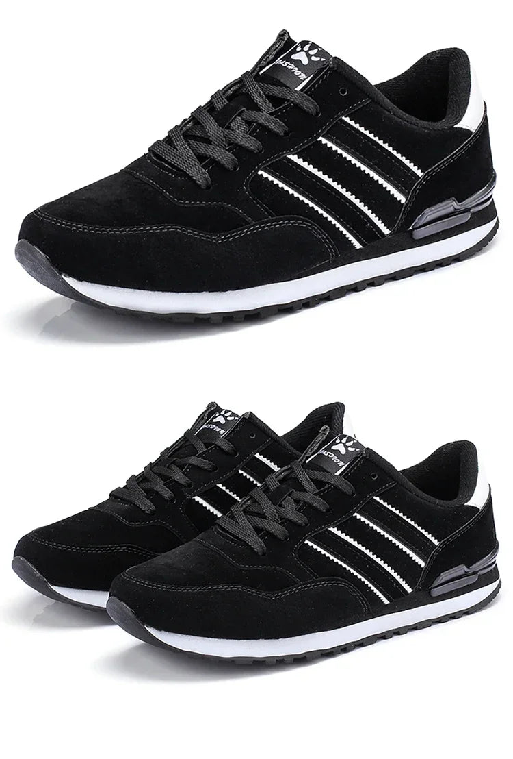 Sapatilhas de Homem 2025 Novas de Alta Qualidade em Pele, Sapatos Casuais Respiráveis de Outono, Sapatos Rasos Casuais Masculinos