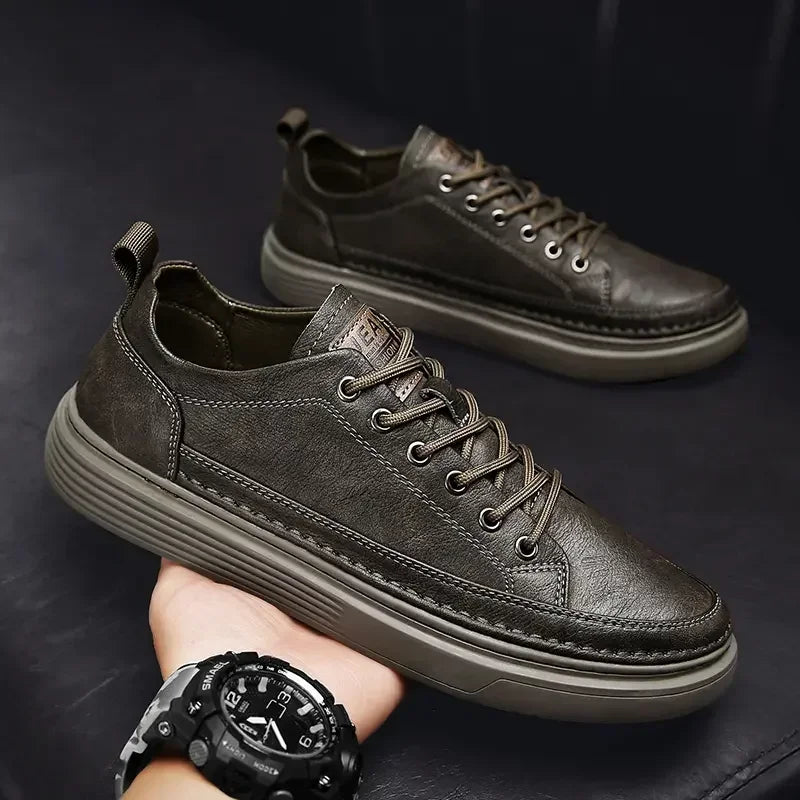 Classic Men's Sneakers Platform Slip on Casual Shoes for Men Leather Sneakers New Comfort Flat Shoes Spring Men's Loafers Shoes