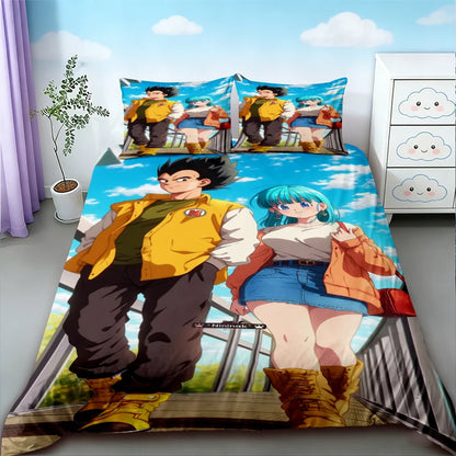 Duvet Cover Dragon Ball Bedding Set Anime Goku Comforter Bedclothes Single Twin Full Queen Size Kids Adult Boys Gift comfortable