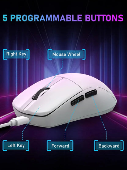 E-YOOSO X44 Lite Tri-Mode Rechargeable Wireless Mouse, Ultra Lightweight Bluetooth, 2.4G & USB-C Computer Mouse for Laptop, PC & Mac