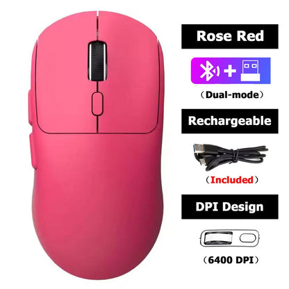 Rechargeable Wireless Bluetooth Gaming Mouse, Dual Mode 2.4G & Bluetooth Wireless Mouse, Silent High Precision Rechargeable Wireless Mouse for Laptop, PC, Mac & iPad
