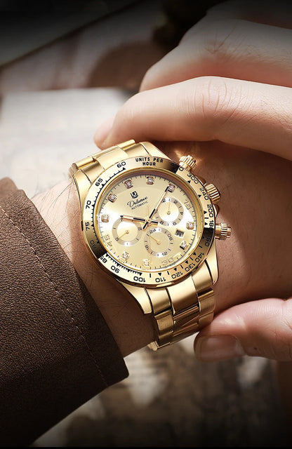 Watch For Men Luxury Stainless Steel Clock Fashion Casual Multi-functional Design Automatic Mechanical Wristwatch