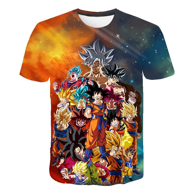 Anime Dragon Ball Goku Print T Shirts Cartoon Shirt Summer Breathable T-shirt And Comfortable T-shirts Mens Clothes Tops