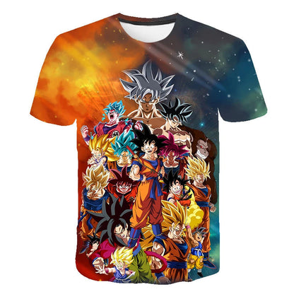 Anime Dragon Ball Goku Print T Shirts Cartoon Shirt Summer Breathable T-shirt And Comfortable T-shirts Mens Clothes Tops