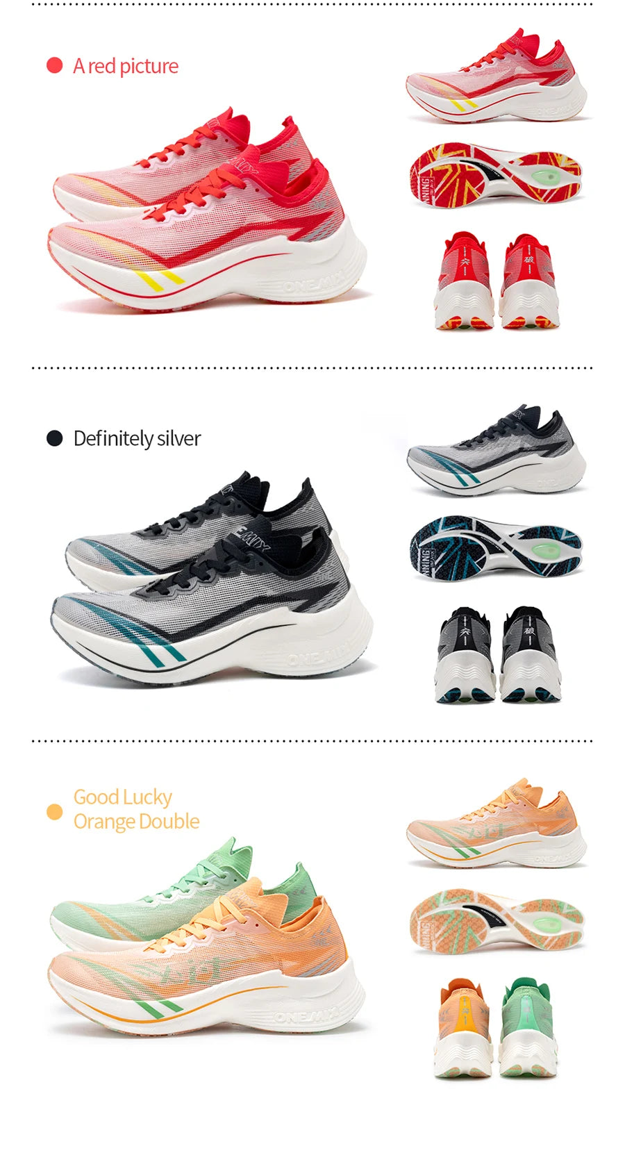 ONEMIX New Marathon Carbon Plate Running Racing Shoes Men Professional Stable Support Shock-relief Ultra-light Rebound Sneakers