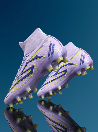 AG/FG Long Studs Soccer Shoes，PU Fabric Mixed Upper，TPU Sole Wear Resistant Anti Slip，Men Women Kids Youth Outdoor Sports