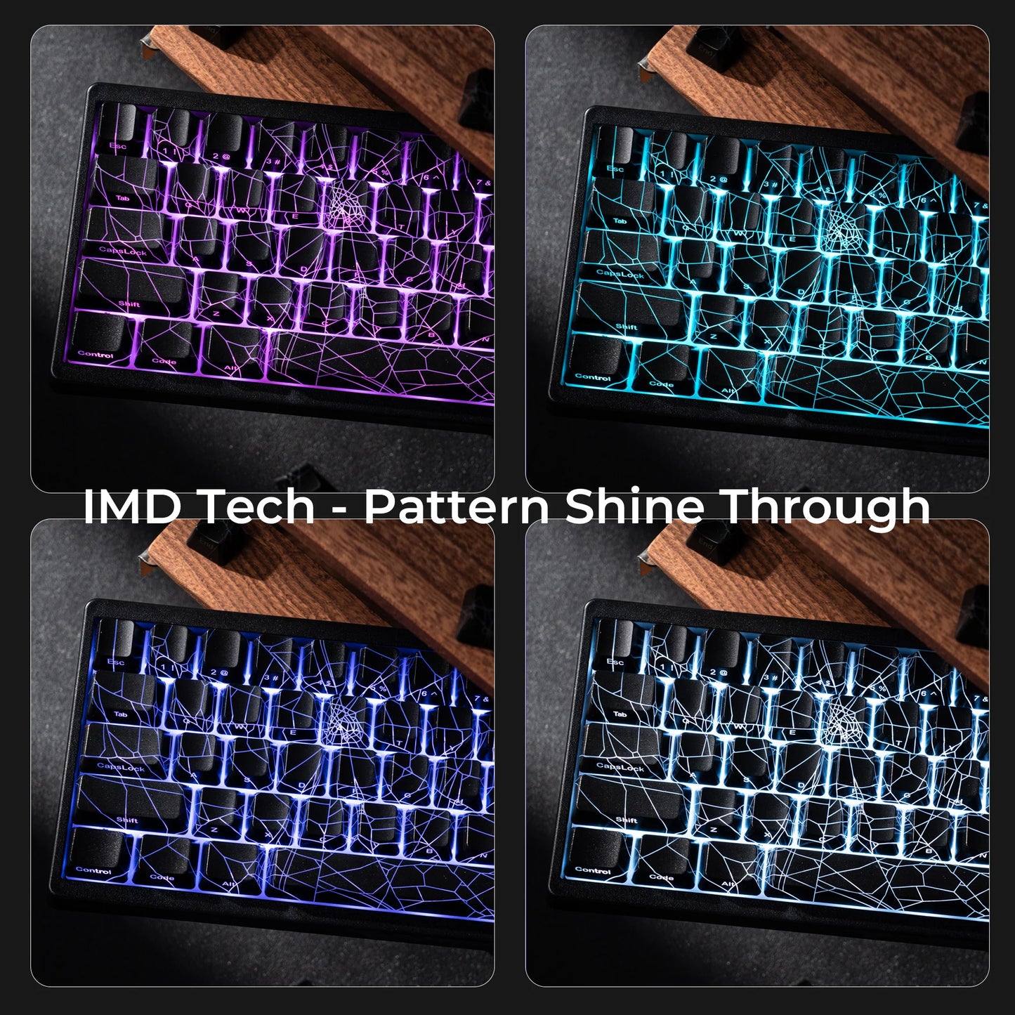 Teclado XVX Spider Web M67 JadeStone com Teclas IMD-Tech, Ligação Tri-Mode e Retroiluminação RGB Personalizada 60%