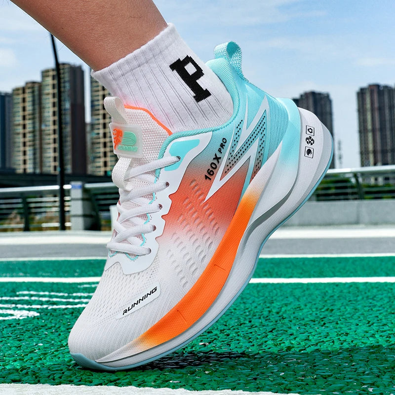 Brand Men's Carbon Plate Running Shoes Soft Cushion Shock Absorbing Sports Shoes Unisex Sneakers Light Anti-Slip Training Shoes