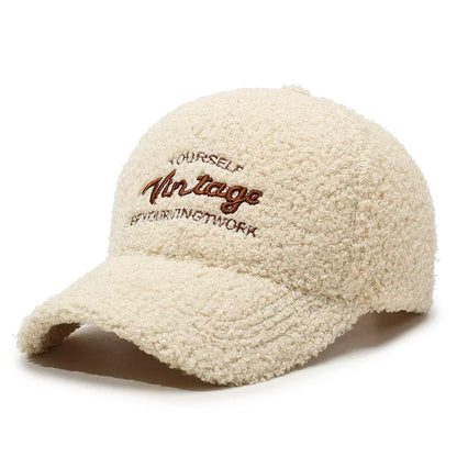 Teddy Plush Warm Baseball Cap Fashionable Versatile Duckbill Hat