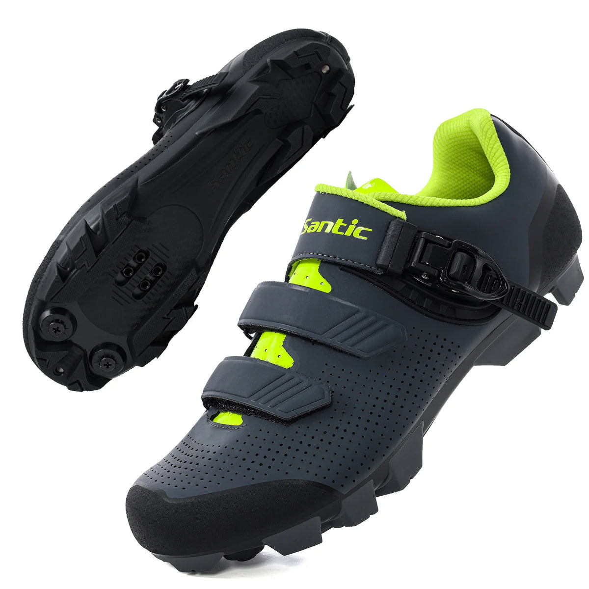 Santic Mountain Bike Lock Shoes for Men SPD Locking Shoes MTB Bike Accessories Breathable Self-Locking Unisex Cycling Sneakers