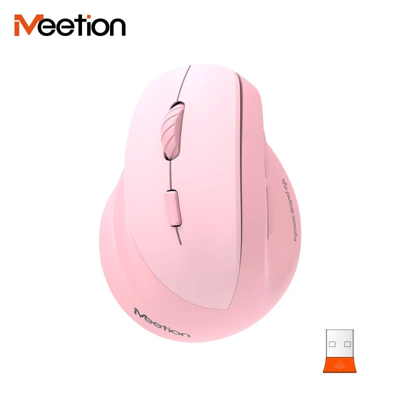 iMice Left Hand Wireless Mouse Bluetooth Ergonomic Mouse, Rechargeable Silent Vertical Mouse, 2400 DPI Bluetooth & 2.4G Wireless Mouse for PC, Laptop & MacBook