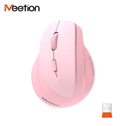 iMice Left Hand Wireless Mouse Bluetooth Ergonomic Mouse, Rechargeable Silent Vertical Mouse, 2400 DPI Bluetooth & 2.4G Wireless Mouse for PC, Laptop & MacBook