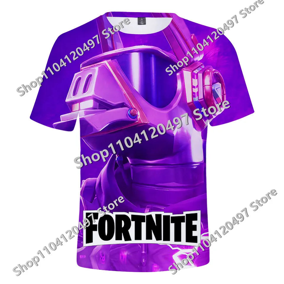 Fortnites Theme Birthday Number T-Shirt Summer Child White Clothes Cartoon Hot Game Short Sleeve Tees Casual Tops Funny Gifts