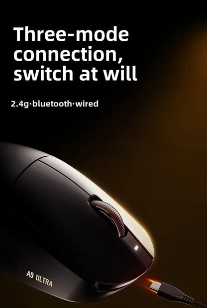 Bezprzewodowa mysz gamingowa Bluetooth ATK Dragonfly A9, ergonomiczna konstrukcja, szybka reakcja, PAW3950 Ultra, 800mAh, lekka, 8KHz, e-sportowa