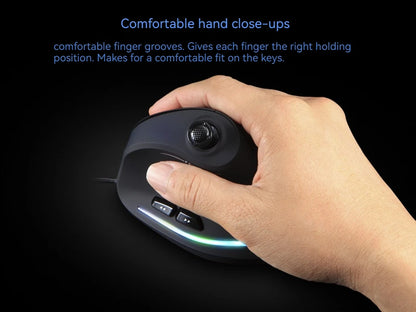 Rato Vertical ZELOTES C-18, rato ótico com 11 teclas, RGB, joysticks e laser programáveis, para PC e computador gaming