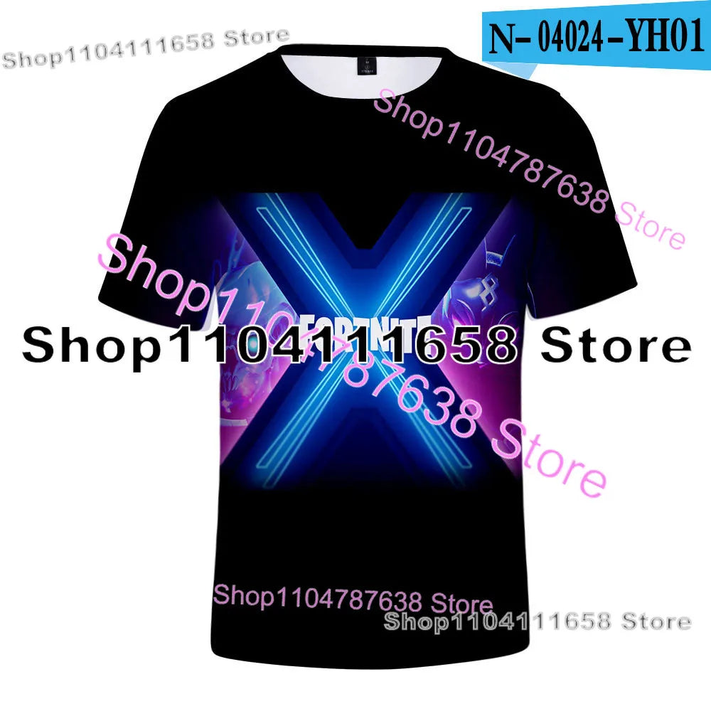 Summer T-shirt Raven Ultima Knight F-Fortnite T Shirt 3D Print Banana Peely Men's Tee Battle Royale Game Tops Birthday Gifts