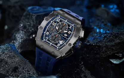 TSAR BOMBA New TB8204 Watch for Men Japan Quartz Chronograph 50M Waterproof Wristwatch Fashion Sport Clock Male Luxury Mens Gift