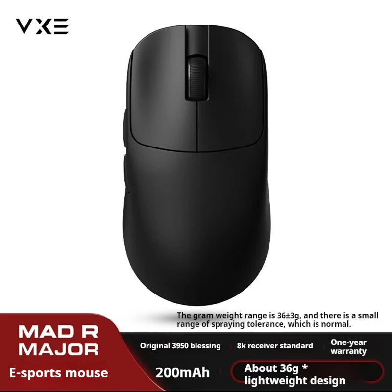 ATK VXE VGN MAD R Major Ultra-Lightweight Wireless Gaming Mouse, Ergonomic Dual-Mode Wireless Mouse with PAW3395 Sensor for Esports, Office & Gaming