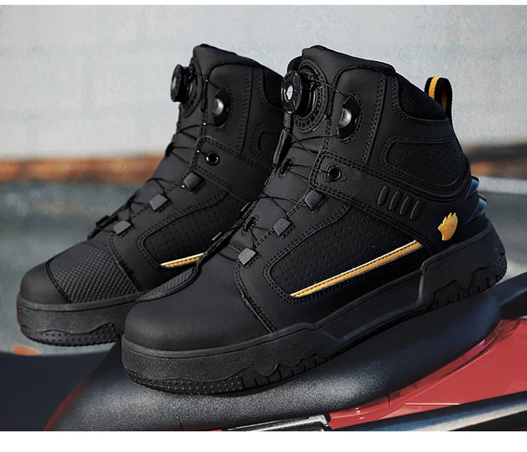 Motorcycle Boots Men Biker Shoes Moto Sneaker Microfiber Leather Adventure Motocross Shoes Anti-slip Motorcycle Equipment