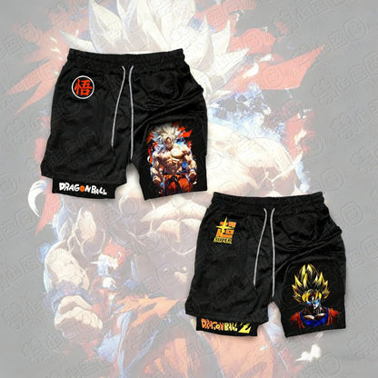 Dragon Ball Anime GOKU Peripheral Printed Double Layer Shorts 2026 Latest Spring and Summer Sports Men's Loose Breathable Pants