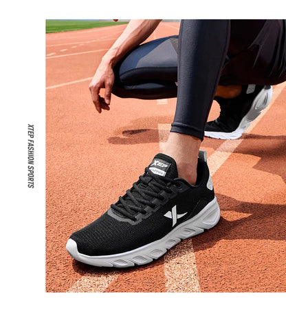 Xtep Running Shoes for Men 2025 Spring Sweat-Absorbing Sports Shoes Wear-Resistant Stability Sporty Sports Sneakers 880119115131