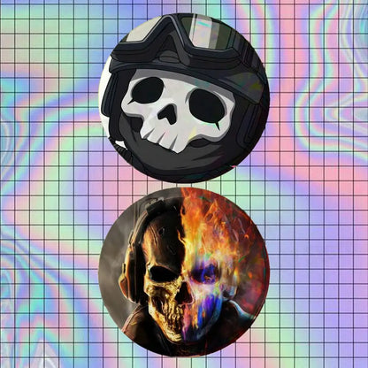 Game COD Call Of D-Duty Ghost Brooches for Backpack Accessories 25,32,44,58,75mm Round Enamel Pins 2-piece set Cartoon Badge