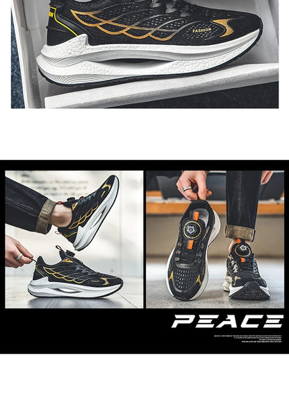 Letnie, oddychające, codzienne buty sportowe dla mężczyzn, nowe, modne i wszechstronne buty do biegania z oddychającą siateczką i obrotową klamrą, odpowiednie do uprawiania sportów na świeżym powietrzu i do codziennego noszenia