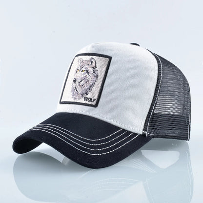 Modna bejzbol kapa s vezenim zakrpama "Wolf", snapback hip hop trucker kape za muškarce i žene, za vanjsku upotrebu, prozračna kapa s vizirom
