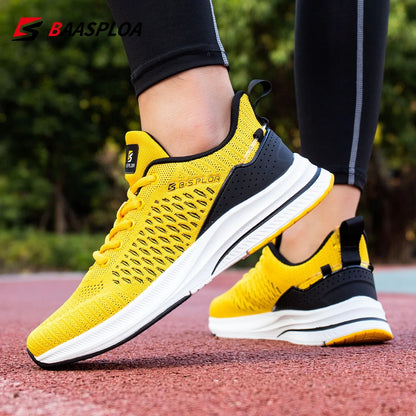 Baasploa Men Running Shoes New Breathable Mesh Sport Sneakers Plus Size 41-48 Male Classic Casual shoes Non-slip Outdoor Comfort