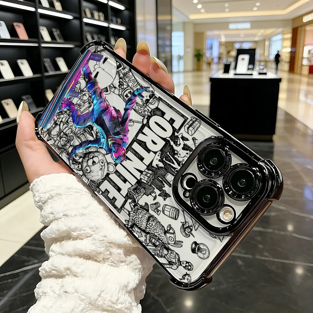 Custodia per telefono placcata del popolare gioco FortniteS per Samsung A37 A57 A07 A36 A16 A35 A55 A25 A26 A05s A15 A54 A34 A24 A14 A05 A04 4G 5G