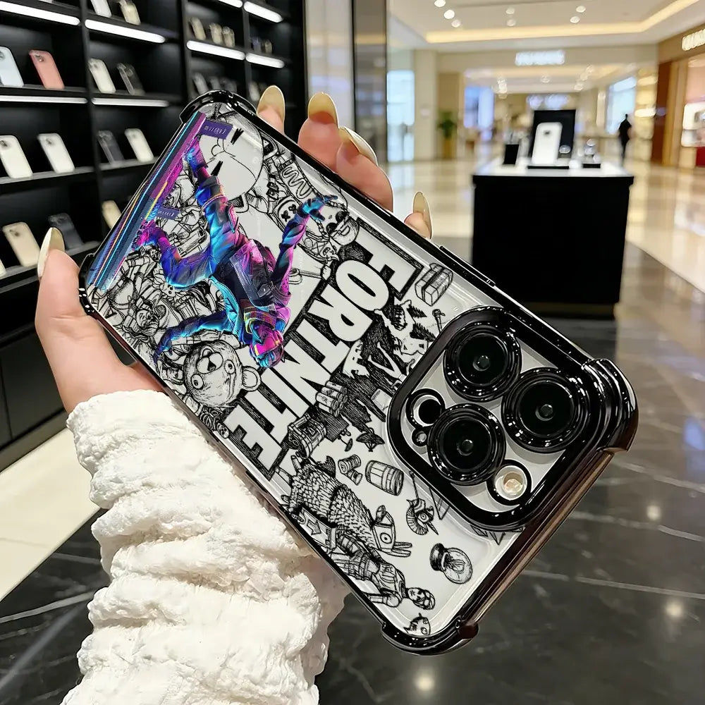 Cover placcata Popular Game FortniteS per Samsung S26 S25 S24 S23 S22 S21 S20 FE Note20 Edge Plus Ultra 4G 5G anti-caduta