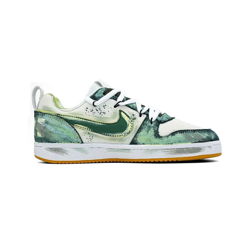 Custom Sneakers Nike Court Borough PRM "Party Star" Custom Deconstructed Graffiti Low-Top Skate Shoes For Men