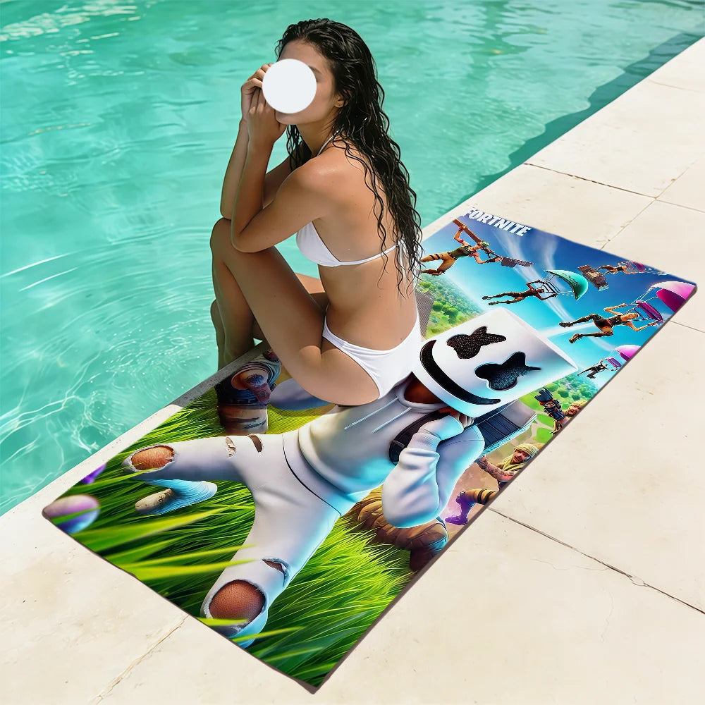 game art funny F-Fortnite Towel soft Beach Towels Trip swim Pool bathing Towel Gym Spa home Decor Gift Holiday
