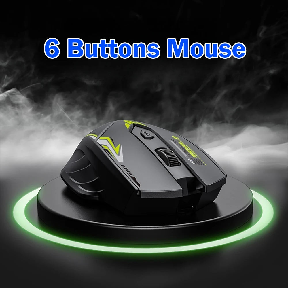 Dual-Mode Bluetooth 5.4 Wireless Mouse, Rechargeable 2.4G Wireless Mouse with 6 Buttons, Adjustable DPI Ergonomic Mouse for PC, Laptop & MacBook
