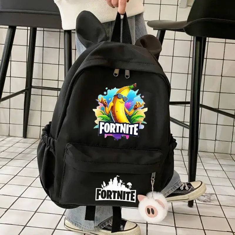 New Fortnite Cartoon Backpack Boy Girl Casual Schoolbag Large Capacity Student Bag Rabbit Ears Travel Backpack Stationery Gift