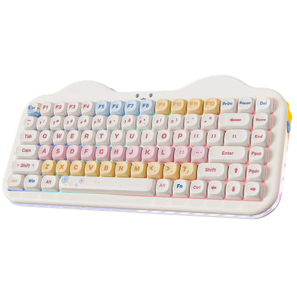 Teclado mecânico sem fios YUNZII C75, 75% cremoso com Hot Swap e RGB personalizável, design Gasket Cute Cake, para Win/Mac/Gaming