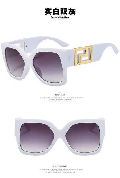 Light Luxury Square Large Frame Sunglasses With Hollow Temples, Personalized Catwalk Sunglasses, Women's Casual Sunglasses UV400