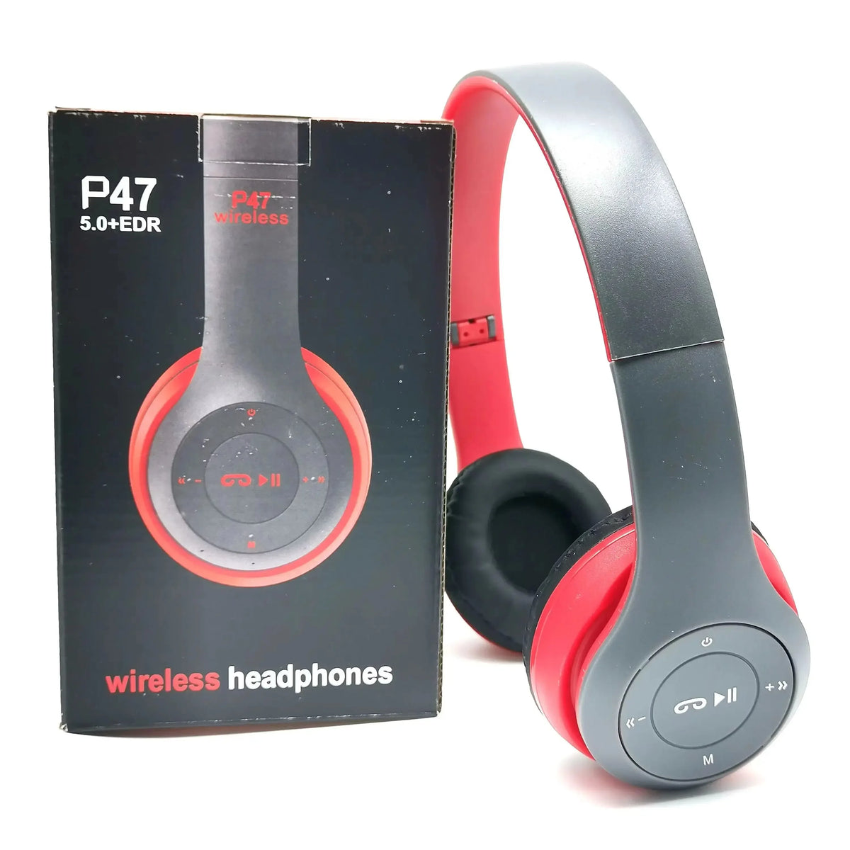 P47 Bluetooth 5.0 Wireless Headphones Foldable HiFi Stereo Bass Headset with Mic, Portable Over-Ear Bluetooth Headphones for Kids, Gaming & Music