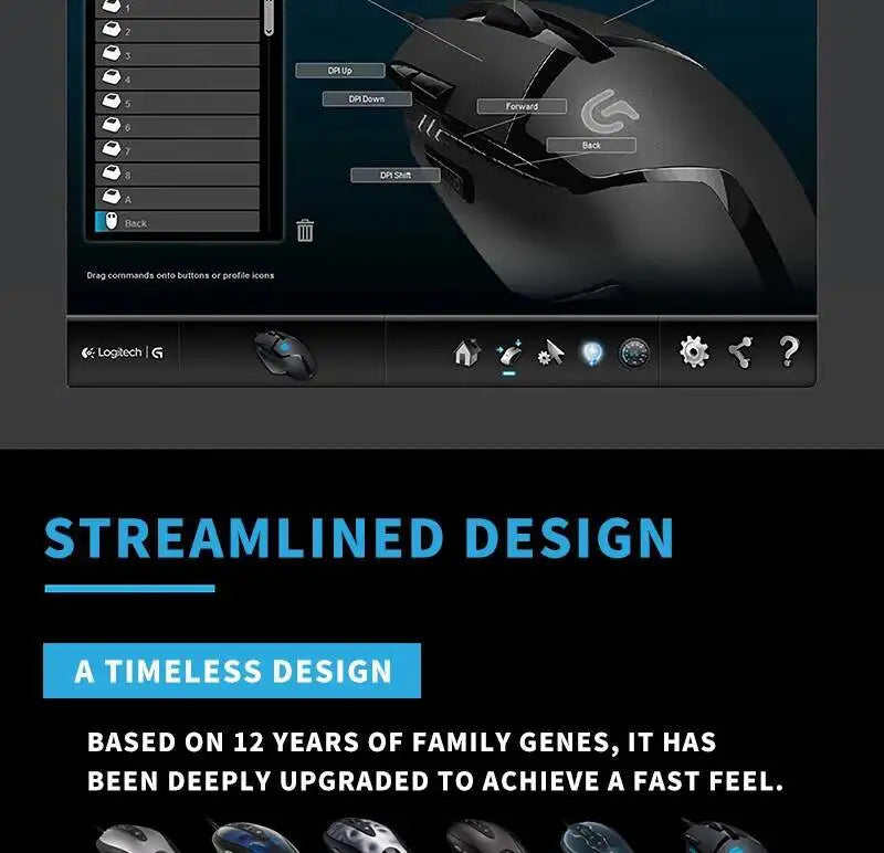 Rato Gaming com Fios Logitech G402, Processador ARM de 32-Bit, 8 Botões, 500 IPS, Antiderrapante, para Sessões de Gaming e Trabalho Durante Todo o Dia